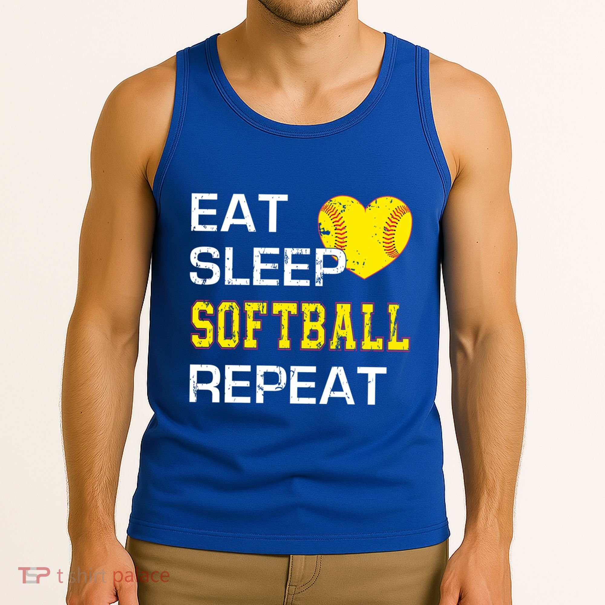 Softball Funny Eat Sleep Softball Repeat Softball Gift Tank Top