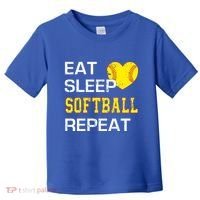 Softball Funny Eat Sleep Softball Repeat Softball Gift Toddler T-Shirt thumb 0