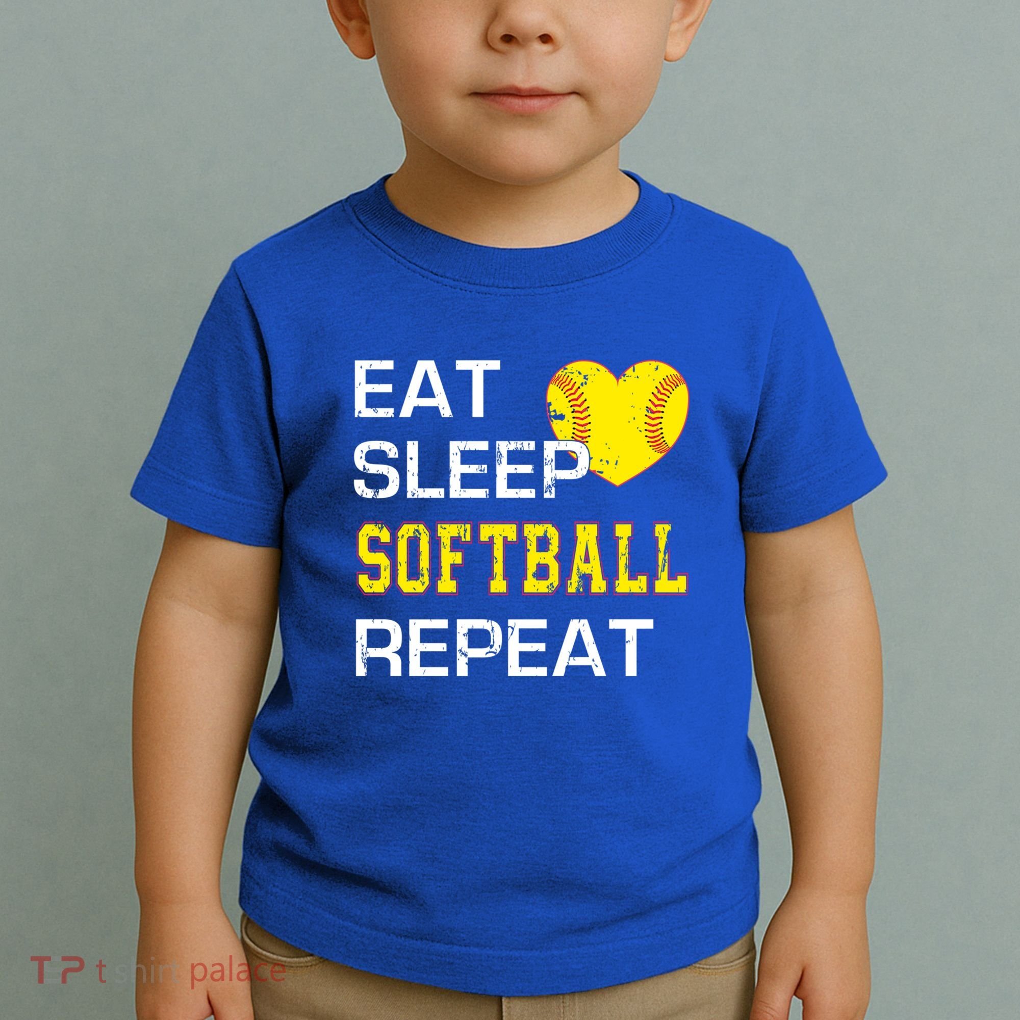 Softball Funny Eat Sleep Softball Repeat Softball Gift Toddler T-Shirt