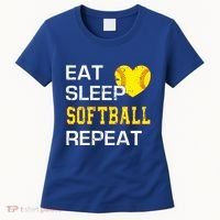 Softball Funny Eat Sleep Softball Repeat Softball Gift Women's T-Shirt thumb 0