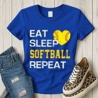 Softball Funny Eat Sleep Softball Repeat Softball Gift Women's T-Shirt thumb 3