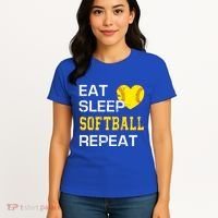 Softball Funny Eat Sleep Softball Repeat Softball Gift Women's T-Shirt thumb 4