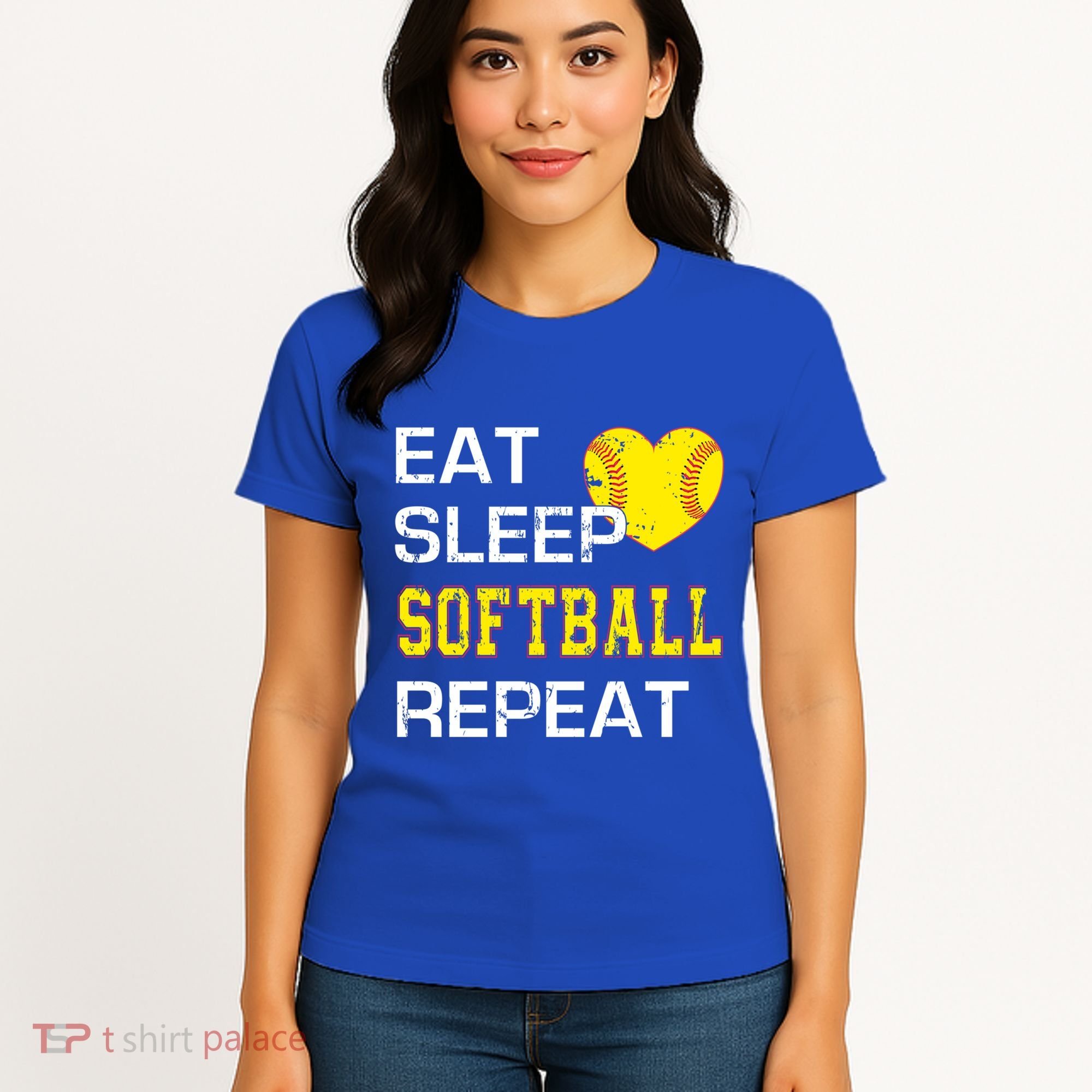Softball Funny Eat Sleep Softball Repeat Softball Gift Women's T-Shirt
