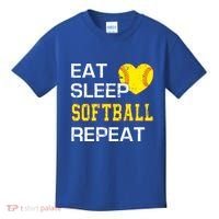 Softball Funny Eat Sleep Softball Repeat Softball Gift Kids T-Shirt thumb 0