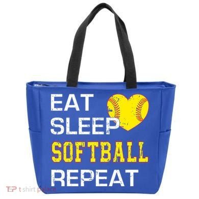 Softball Funny Eat Sleep Softball Repeat Softball Gift Tote Bag