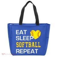 Softball Funny Eat Sleep Softball Repeat Softball Gift Tote Bag thumb 0