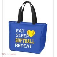 Softball Funny Eat Sleep Softball Repeat Softball Gift Tote Bag thumb 3
