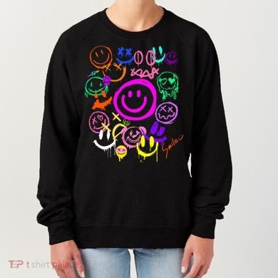 Smile Face Emoticons Fun Vivid Graffiti Smileys Graphic Women's Sweatshirt