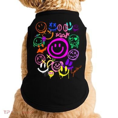Smile Face Emoticons Fun Vivid Graffiti Smileys Graphic Doggie Tank
