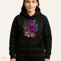 Smile Face Emoticons Fun Vivid Graffiti Smileys Graphic Hoodie thumb 5