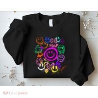 Smile Face Emoticons Fun Vivid Graffiti Smileys Graphic Sweatshirt thumb 2