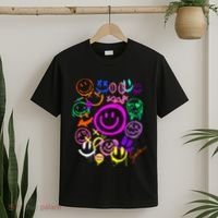 Smile Face Emoticons Fun Vivid Graffiti Smileys Graphic T-Shirt thumb 2