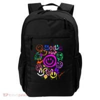 Smile Face Emoticons Fun Vivid Graffiti Smileys Graphic Backpack thumb 0