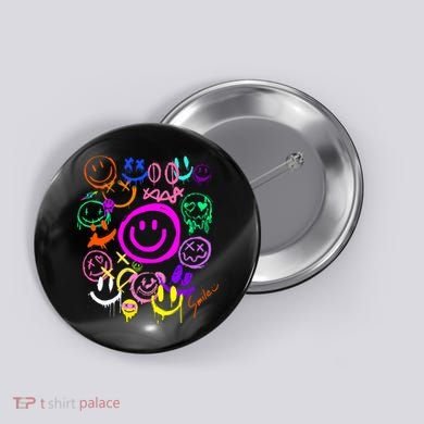Smile Face Emoticons Fun Vivid Graffiti Smileys Graphic Button