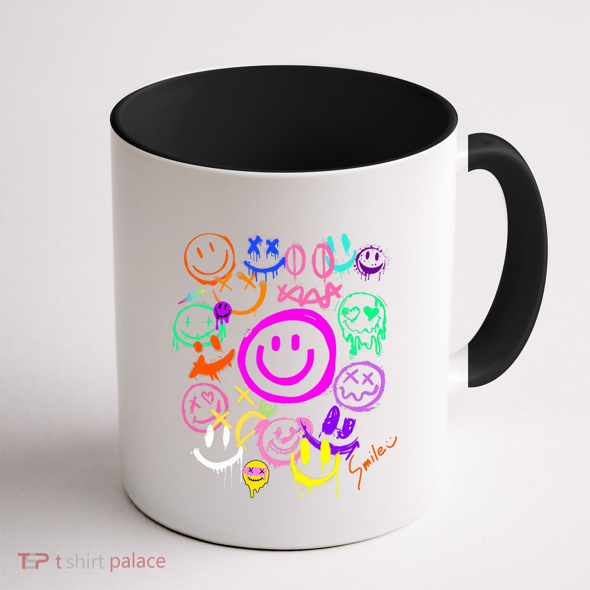 Smile Face Emoticons Fun Vivid Graffiti Smileys Graphic Coffee Mug