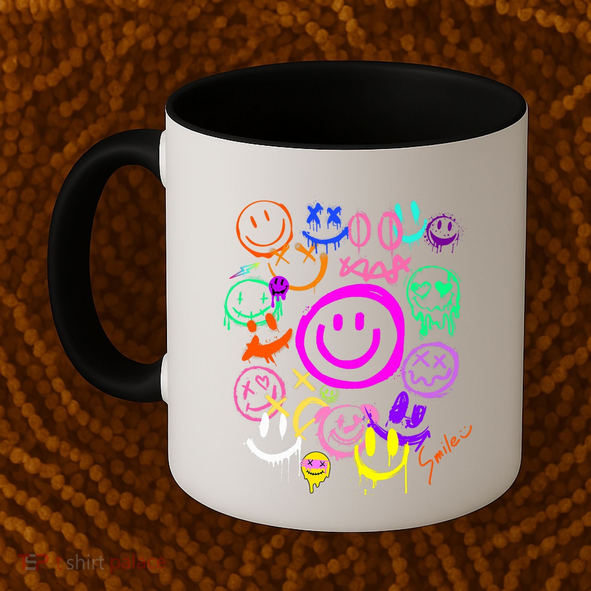 Smile Face Emoticons Fun Vivid Graffiti Smileys Graphic Coffee Mug