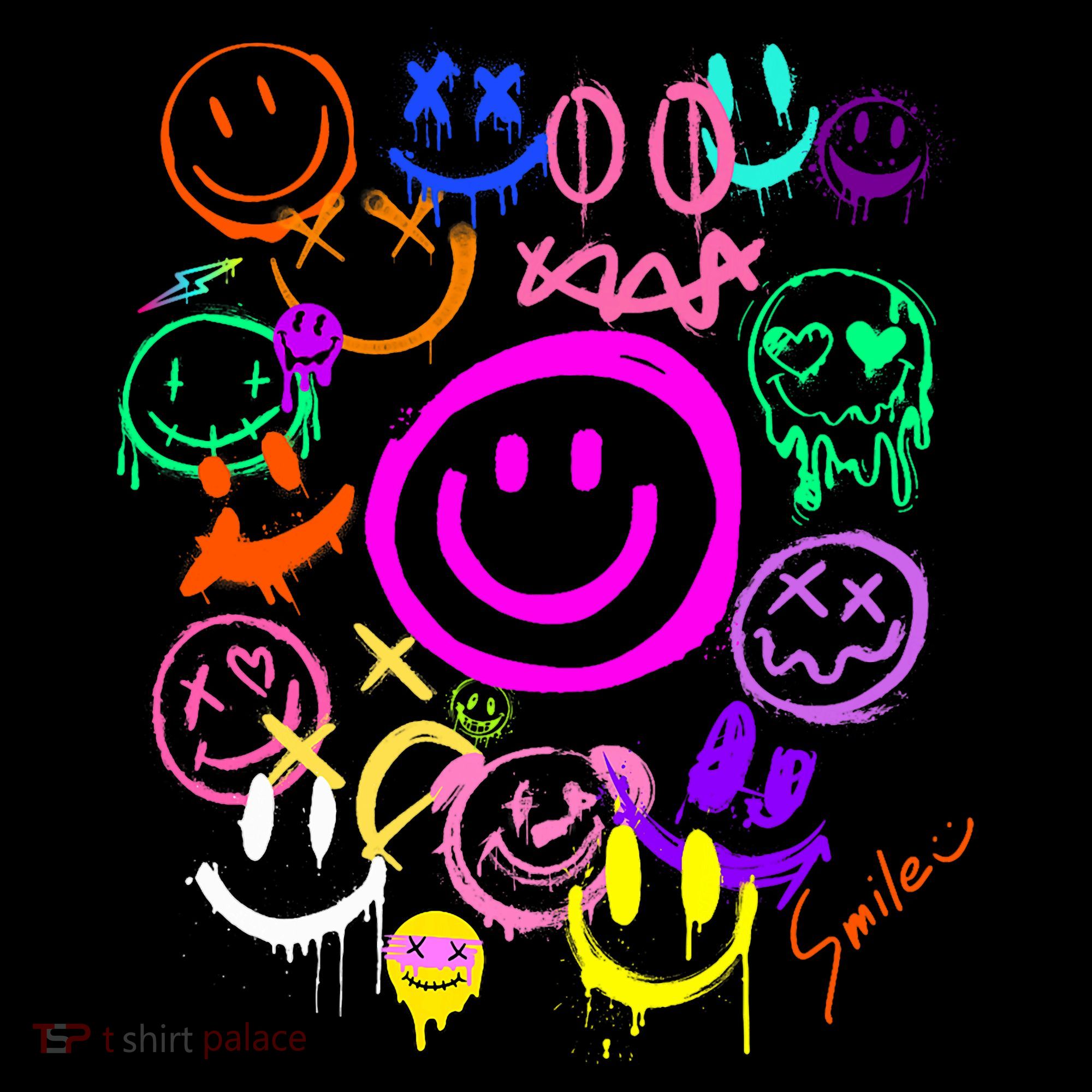 Smile Face Emoticons Fun Vivid Graffiti Smileys Graphic Coffee Mug