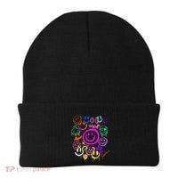 Smile Face Emoticons Fun Vivid Graffiti Smileys Graphic Beanie thumb 0