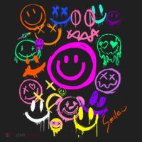 Smile Face Emoticons Fun Vivid Graffiti Smileys Graphic Beanie thumb 2
