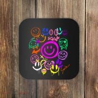 Smile Face Emoticons Fun Vivid Graffiti Smileys Graphic Coaster thumb 0