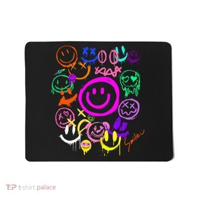 Smile Face Emoticons Fun Vivid Graffiti Smileys Graphic Mousepad