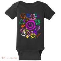 Smile Face Emoticons Fun Vivid Graffiti Smileys Graphic Baby Bodysuit thumb 0