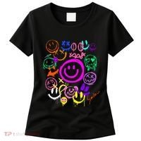 Smile Face Emoticons Fun Vivid Graffiti Smileys Graphic Women's T-Shirt thumb 0