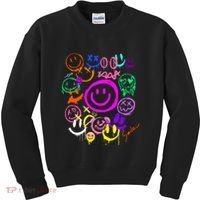 Smile Face Emoticons Fun Vivid Graffiti Smileys Graphic Kids Sweatshirt thumb 0