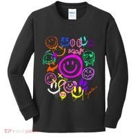 Smile Face Emoticons Fun Vivid Graffiti Smileys Graphic Kids Long Sleeve Shirt thumb 0