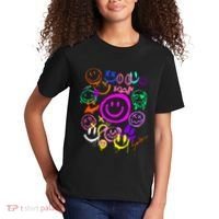Smile Face Emoticons Fun Vivid Graffiti Smileys Graphic Kids T-Shirt thumb 2