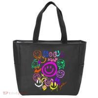 Smile Face Emoticons Fun Vivid Graffiti Smileys Graphic Tote Bag thumb 0