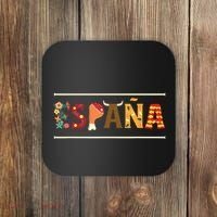 Spanish Fiesta Espana Bull Spanish Flower Spain Flag Spain Coaster thumb 0