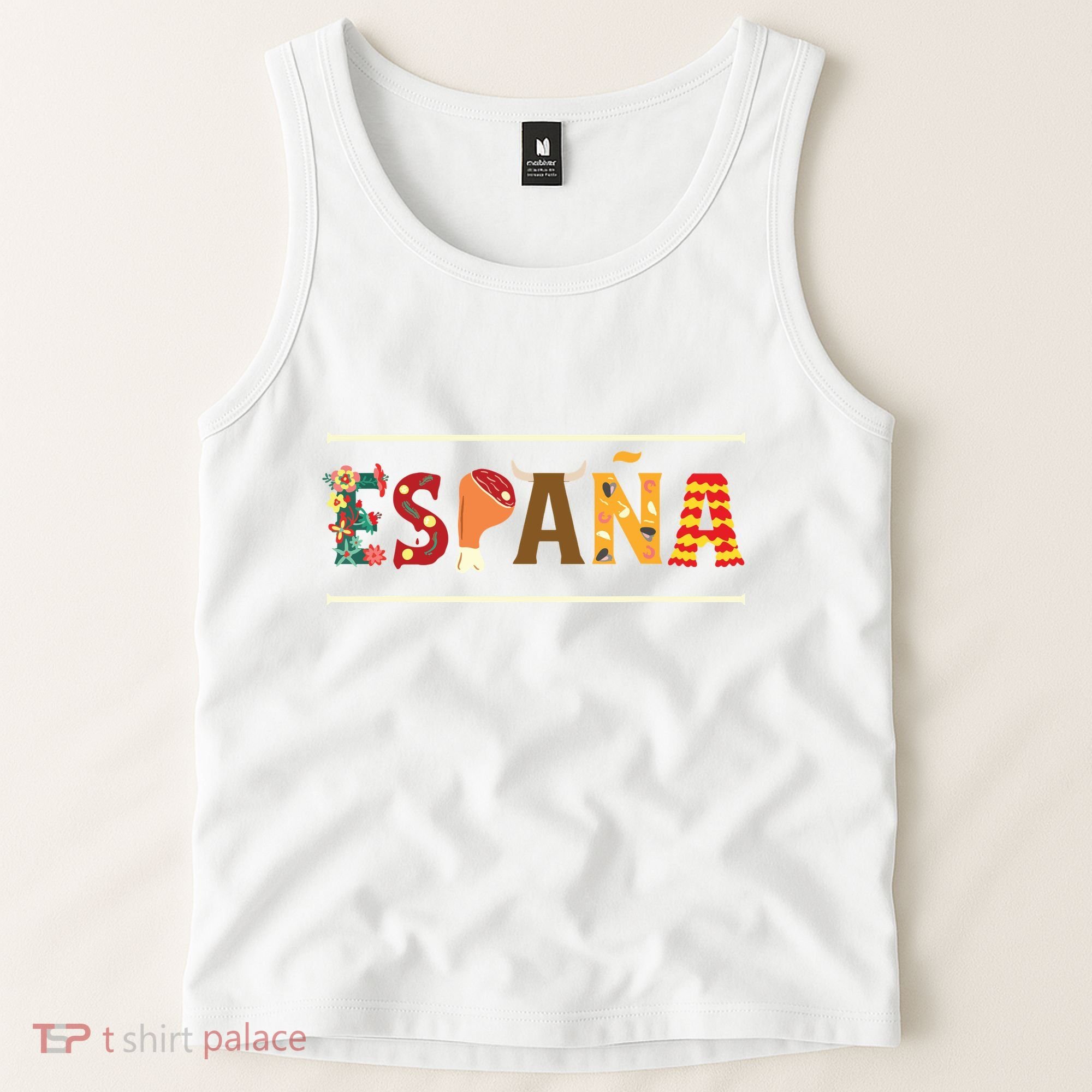 Spanish Fiesta Espana Bull Spanish Flower Spain Flag Spain Tank Top