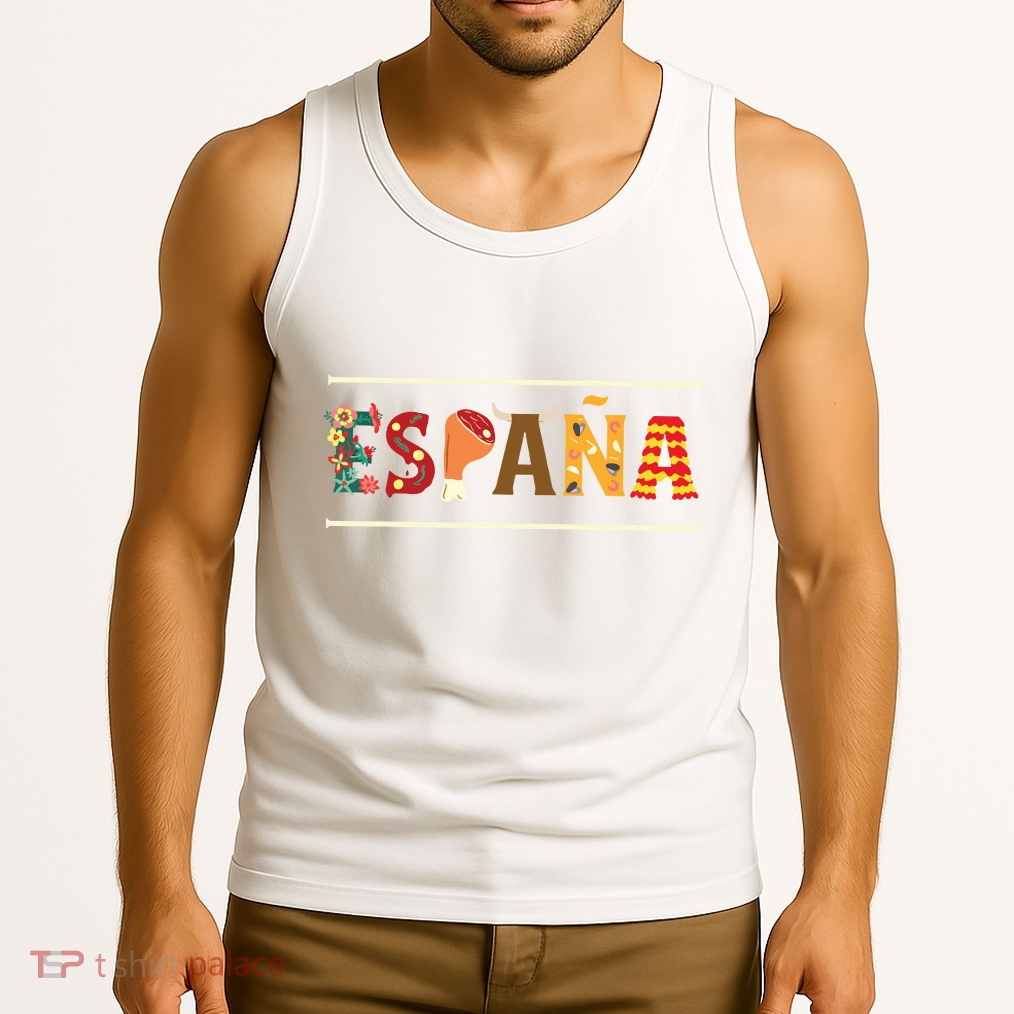 Spanish Fiesta Espana Bull Spanish Flower Spain Flag Spain Tank Top