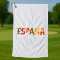 Spanish Fiesta Espana Bull Spanish Flower Spain Flag Spain Golf Towel thumb 1