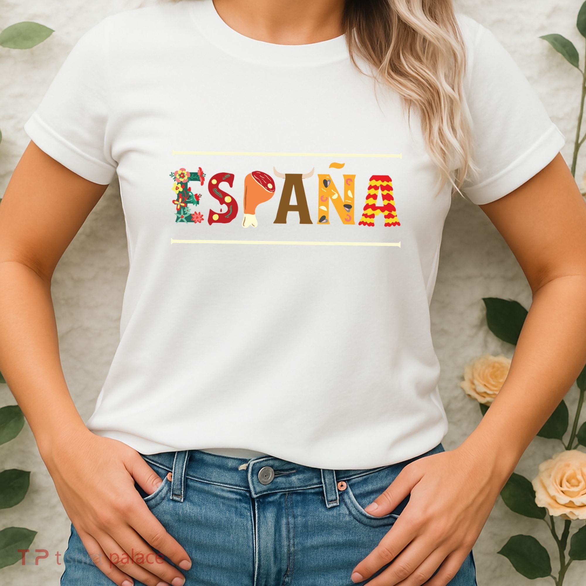 Spanish Fiesta Espana Bull Spanish Flower Spain Flag Spain Women's T-Shirt