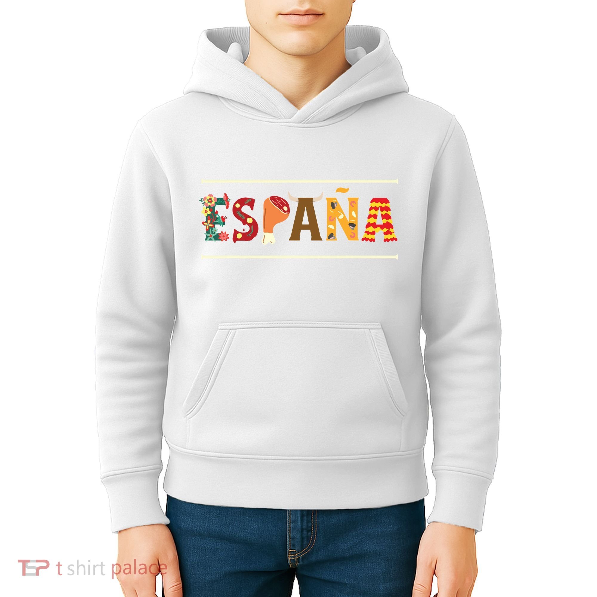 Spanish Fiesta Espana Bull Spanish Flower Spain Flag Spain Kids Hoodie