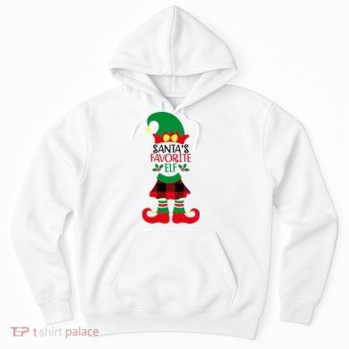 Santa's Favorite Elf Cute Christmas Holiday Hoodie