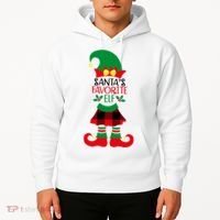 Santa's Favorite Elf Cute Christmas Holiday Hoodie thumb 2