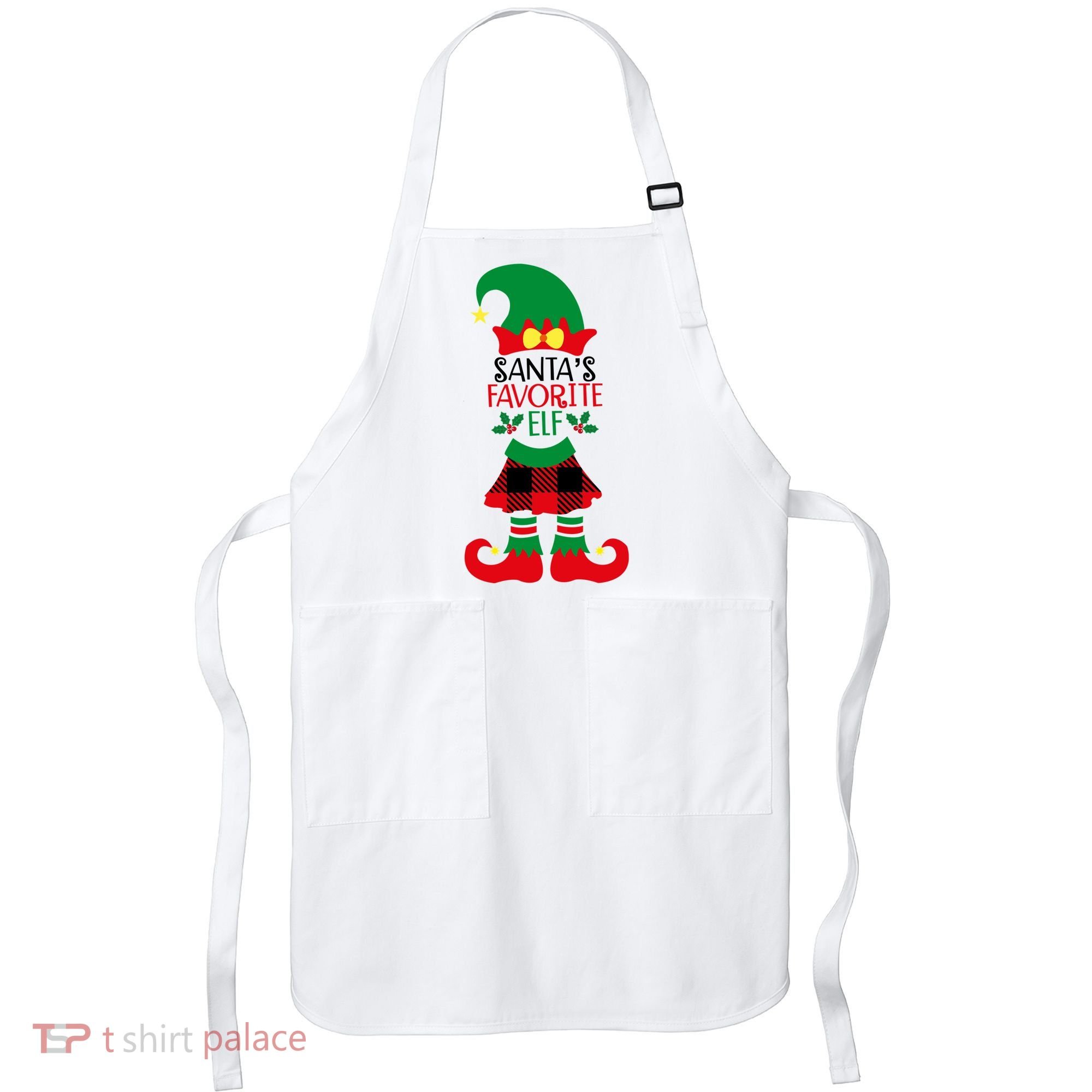 Santa's Favorite Elf Cute Christmas Holiday Apron