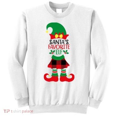 Santa's Favorite Elf Cute Christmas Holiday Sweatshirt