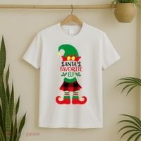 Santa's Favorite Elf Cute Christmas Holiday T-Shirt thumb 2