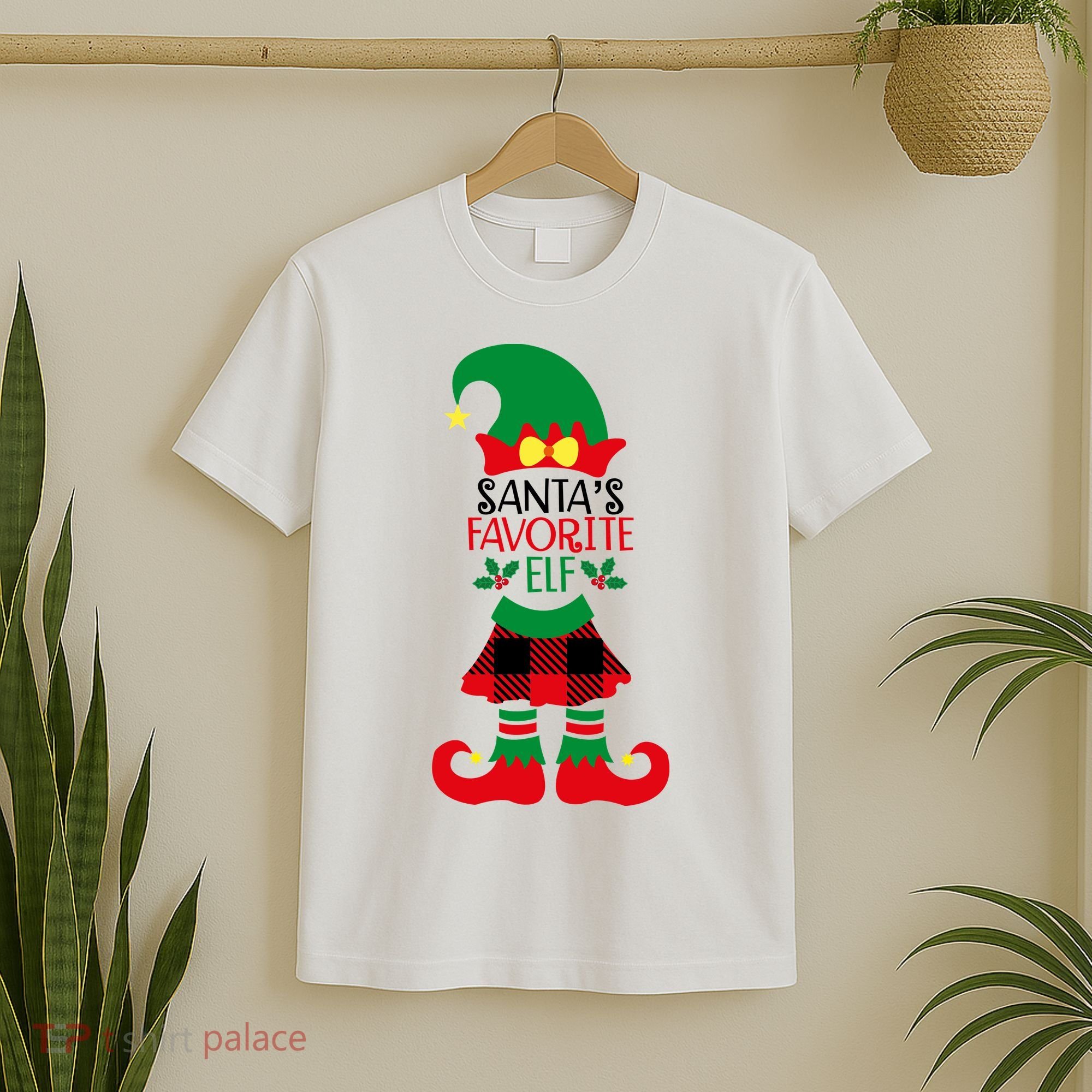 Santa's Favorite Elf Cute Christmas Holiday T-Shirt