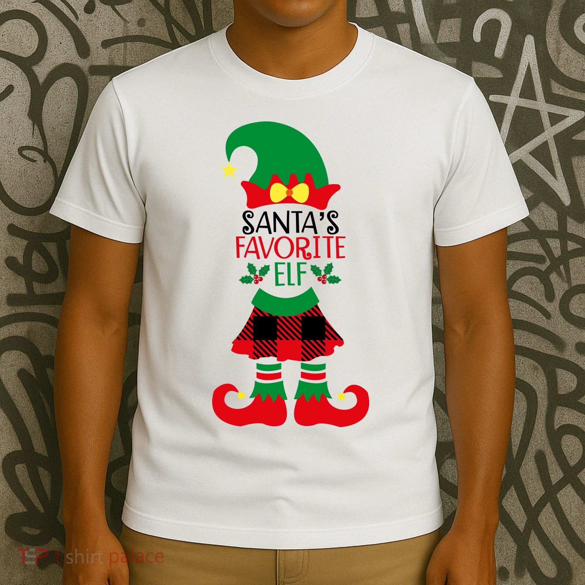 Santa's Favorite Elf Cute Christmas Holiday T-Shirt