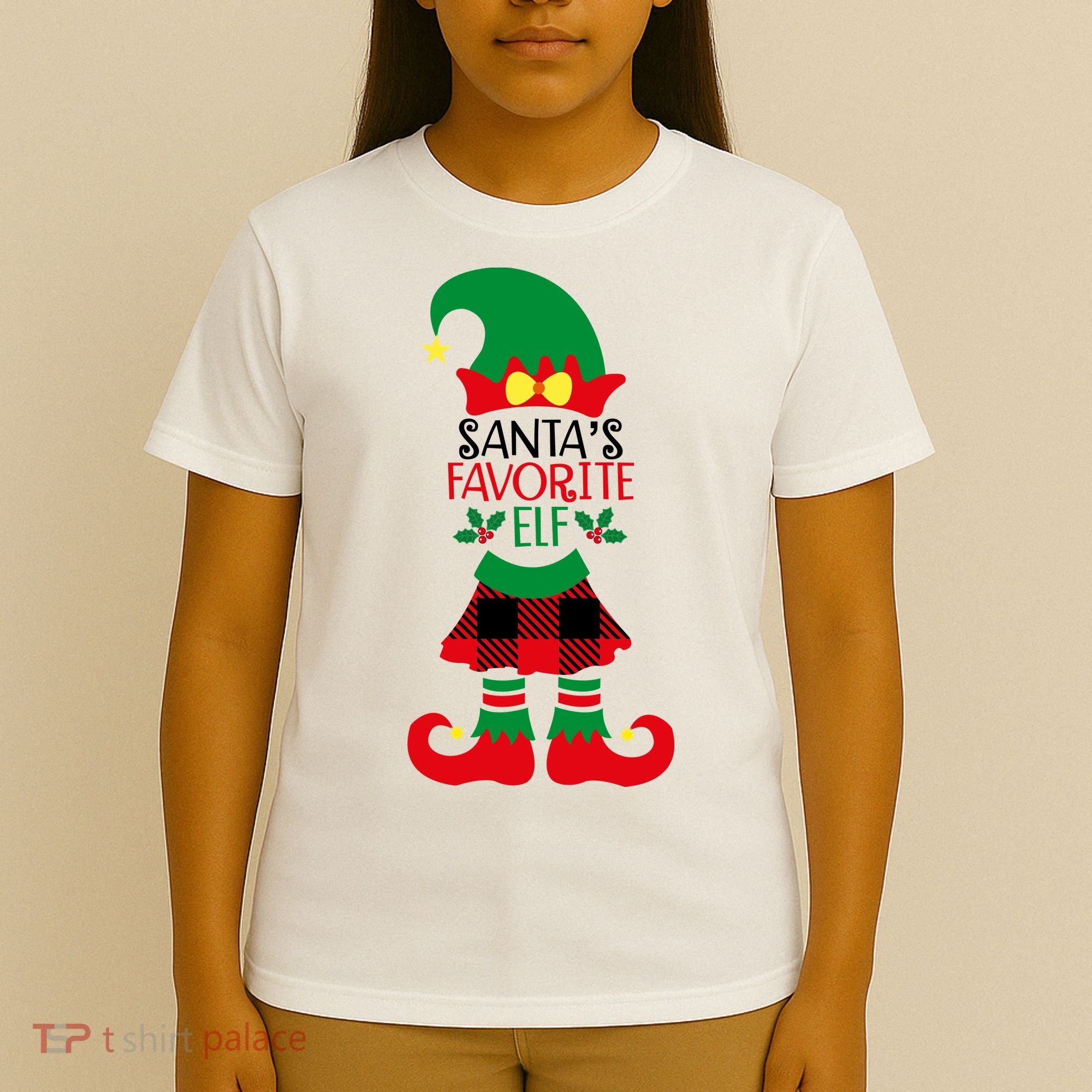 Santa's Favorite Elf Cute Christmas Holiday T-Shirt