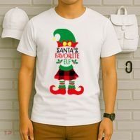 Santa's Favorite Elf Cute Christmas Holiday T-Shirt thumb 6