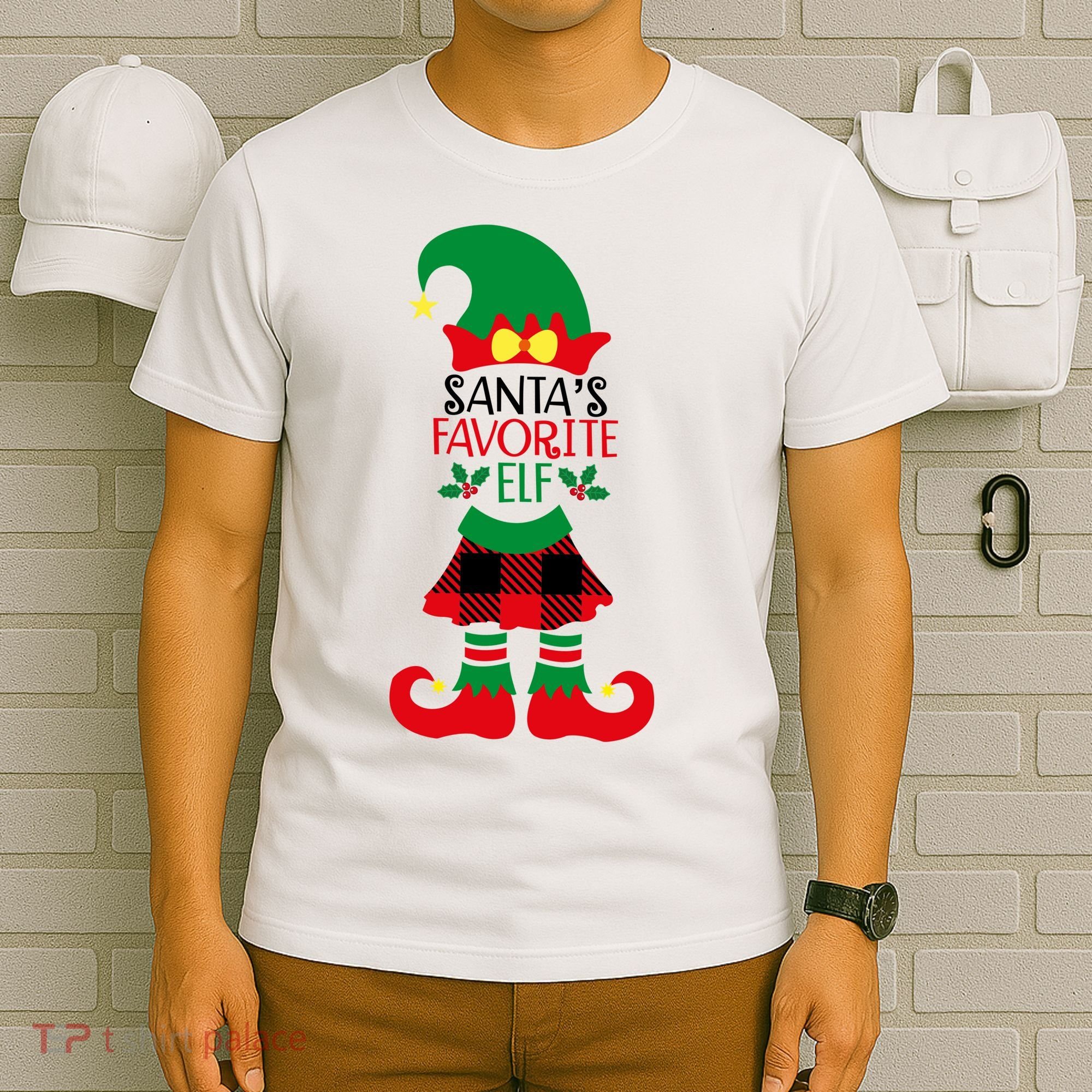Santa's Favorite Elf Cute Christmas Holiday T-Shirt