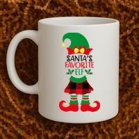 Santa's Favorite Elf Cute Christmas Holiday Coffee Mug thumb 2