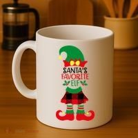 Santa's Favorite Elf Cute Christmas Holiday Coffee Mug thumb 4