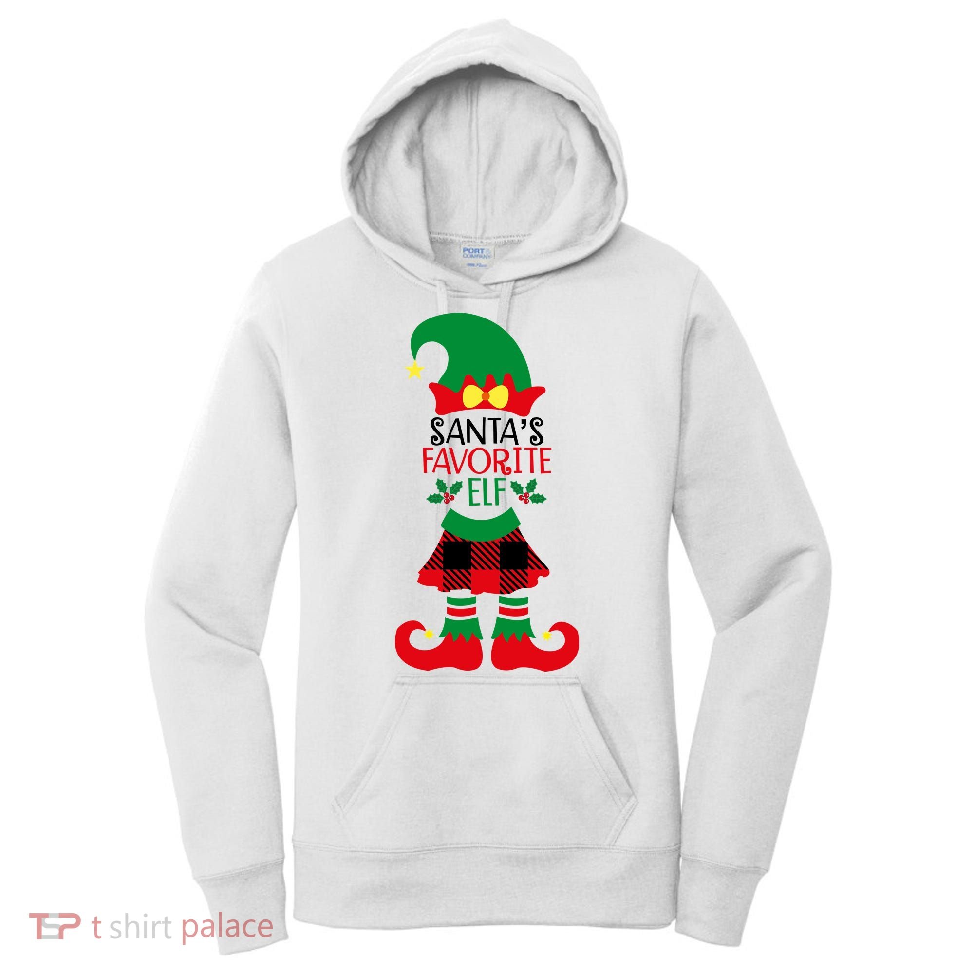 Santa's Favorite Elf Cute Christmas Holiday Women's Hoodie